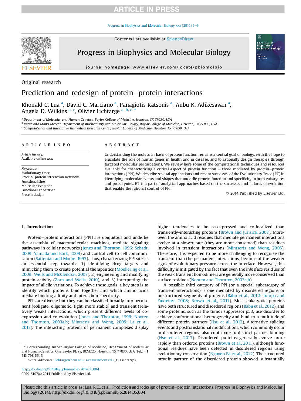 Prediction and redesign of protein-protein interactions