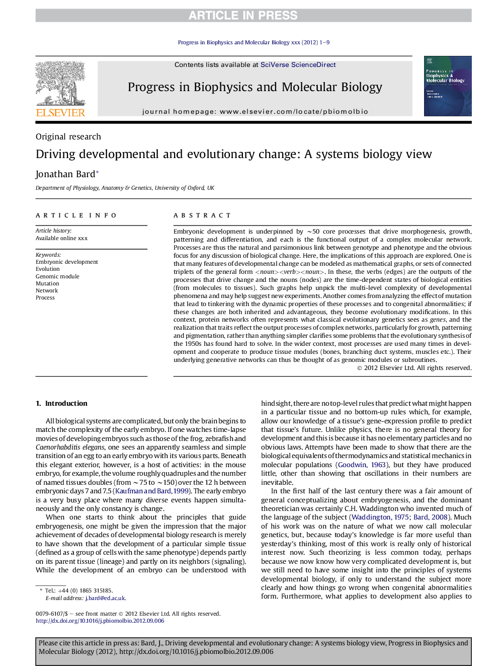 Driving developmental and evolutionary change: A systems biology view