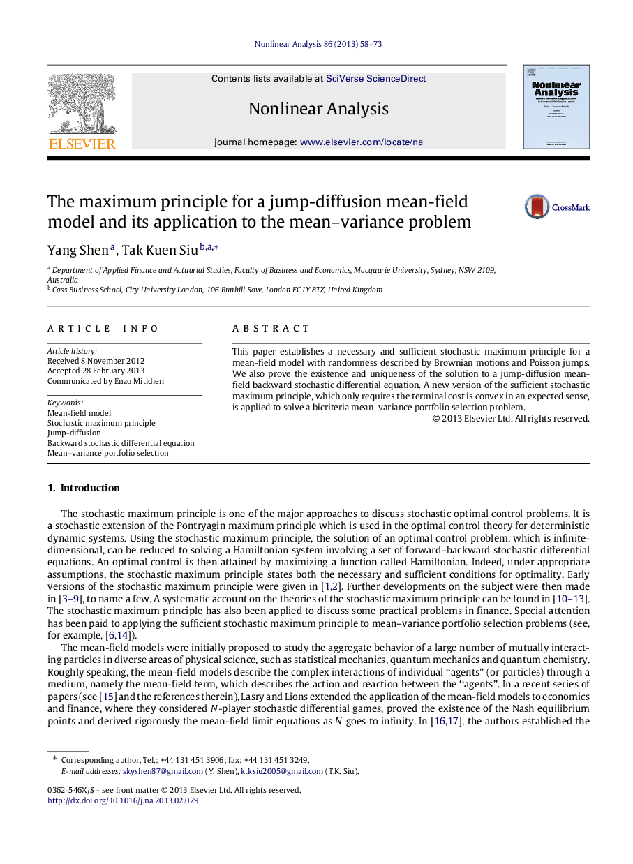 The maximum principle for a jump-diffusion mean-field model and its application to the mean–variance problem