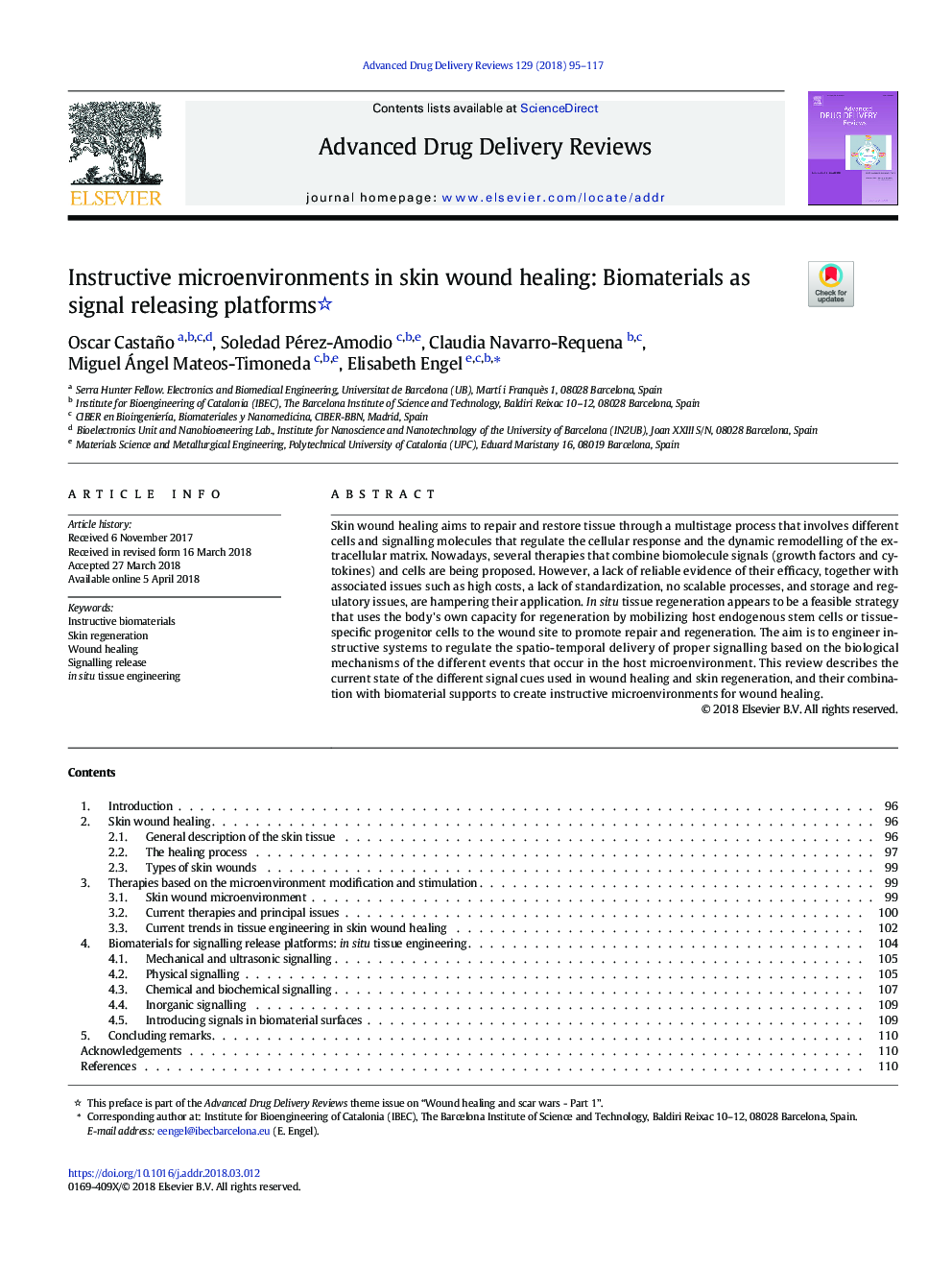 Instructive microenvironments in skin wound healing: Biomaterials as signal releasing platforms