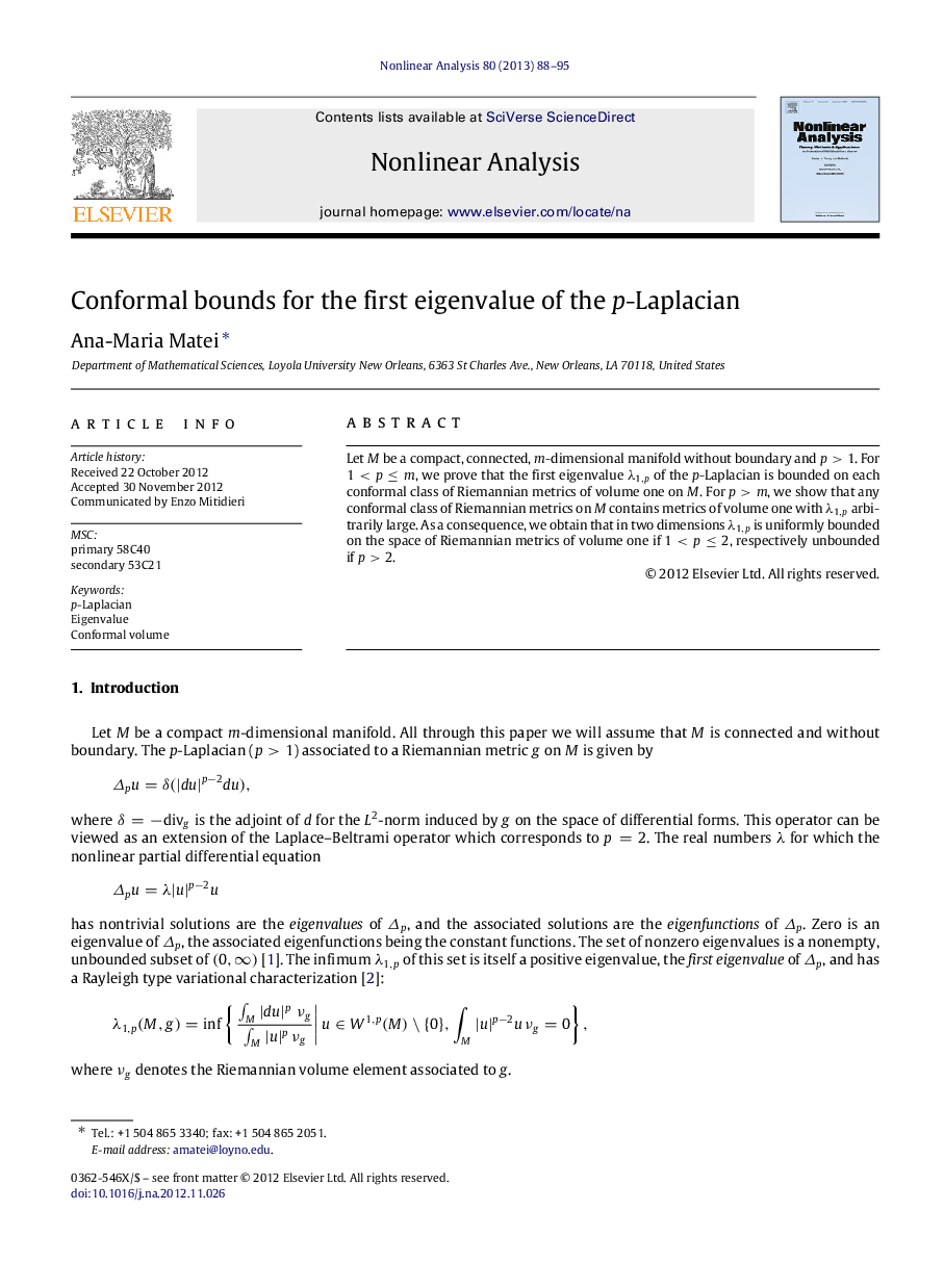 Conformal bounds for the first eigenvalue of the pp-Laplacian