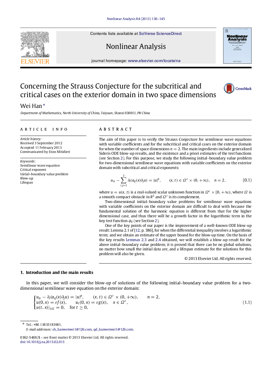 Concerning the Strauss Conjecture for the subcritical and critical cases on the exterior domain in two space dimensions