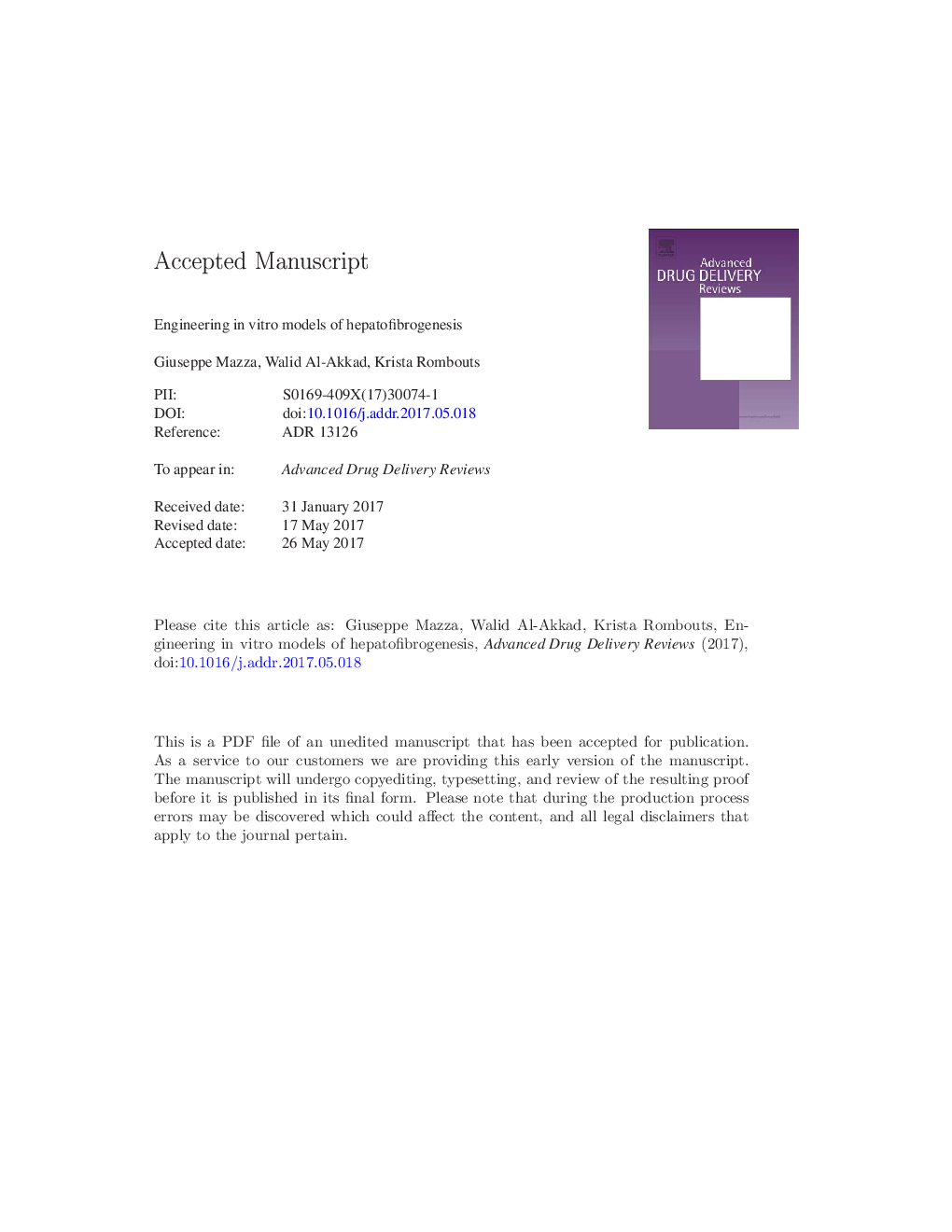 Engineering in vitro models of hepatofibrogenesis