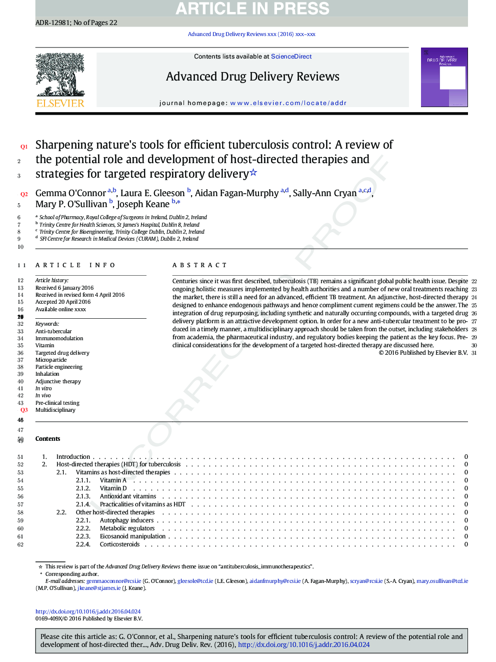 Sharpening nature's tools for efficient tuberculosis control: A review of the potential role and development of host-directed therapies and strategies for targeted respiratory delivery