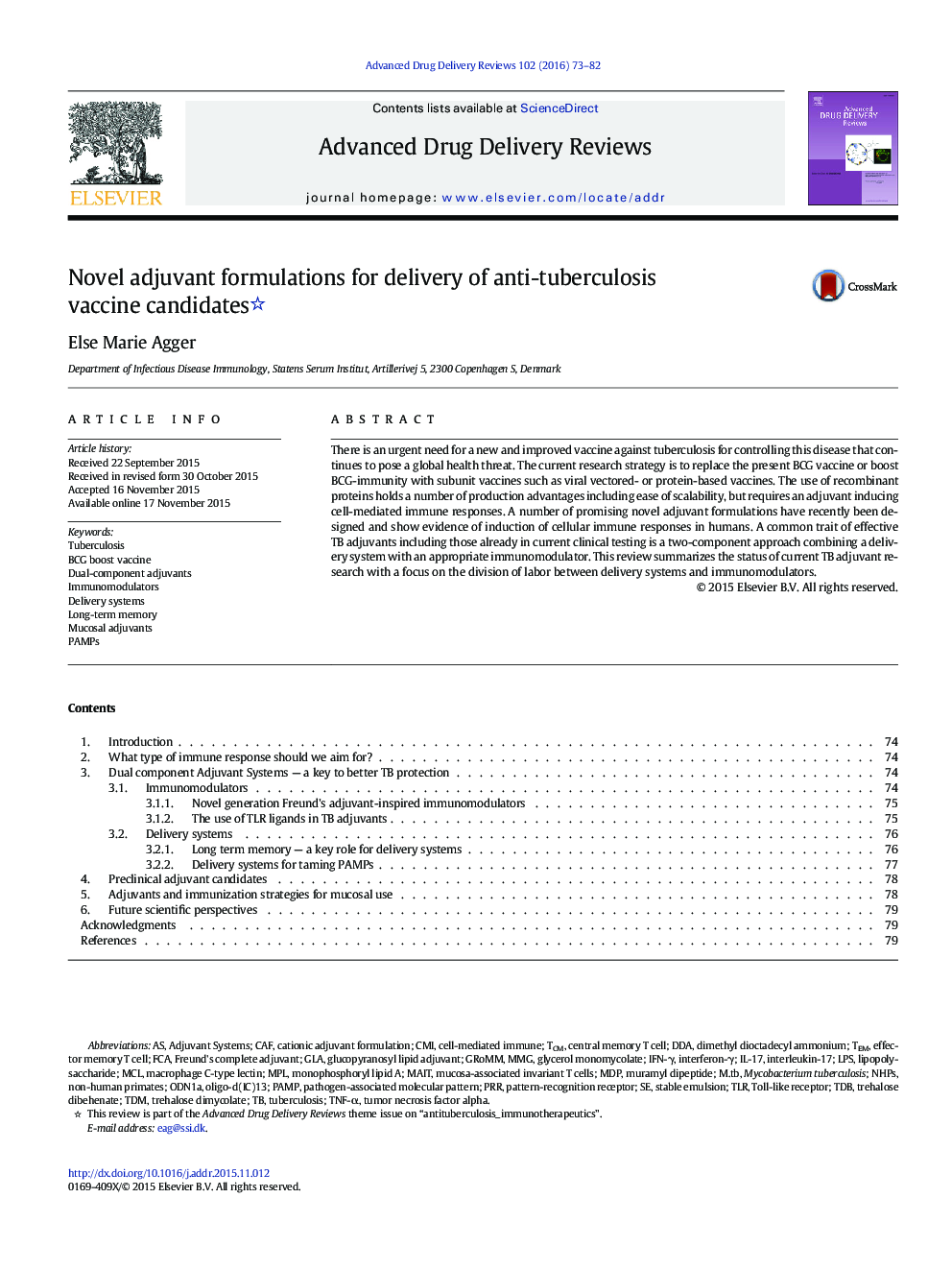 Novel adjuvant formulations for delivery of anti-tuberculosis vaccine candidates