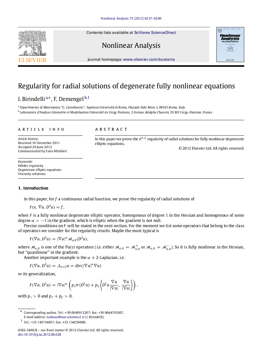 Regularity for radial solutions of degenerate fully nonlinear equations