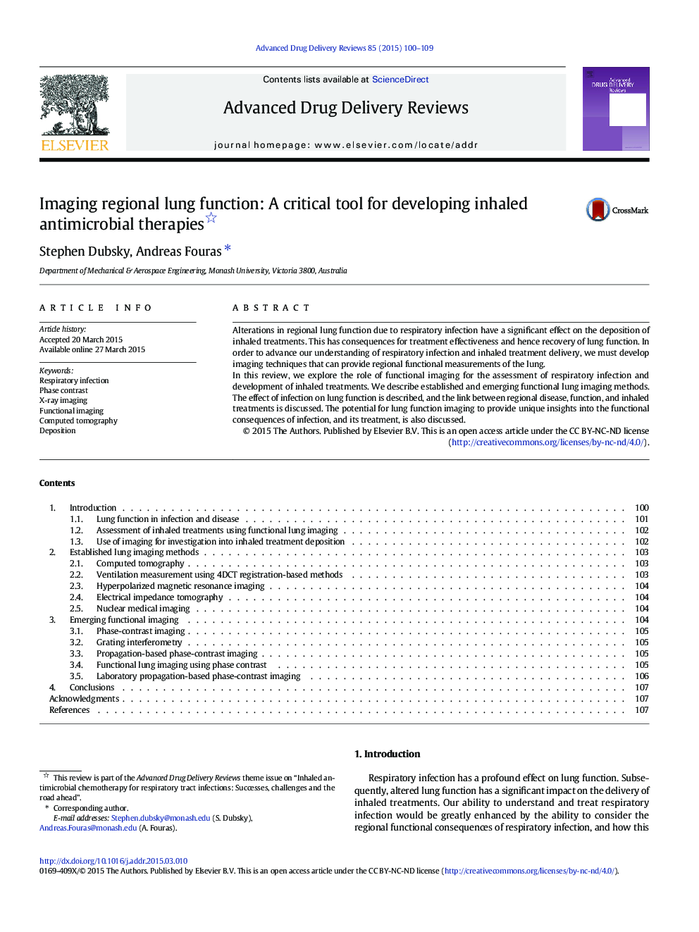 Imaging regional lung function: A critical tool for developing inhaled antimicrobial therapies