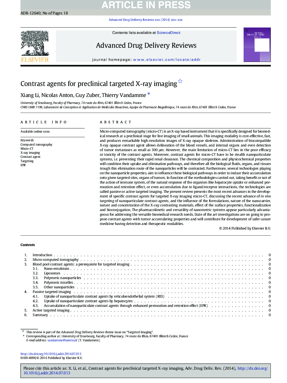 Contrast agents for preclinical targeted X-ray imaging