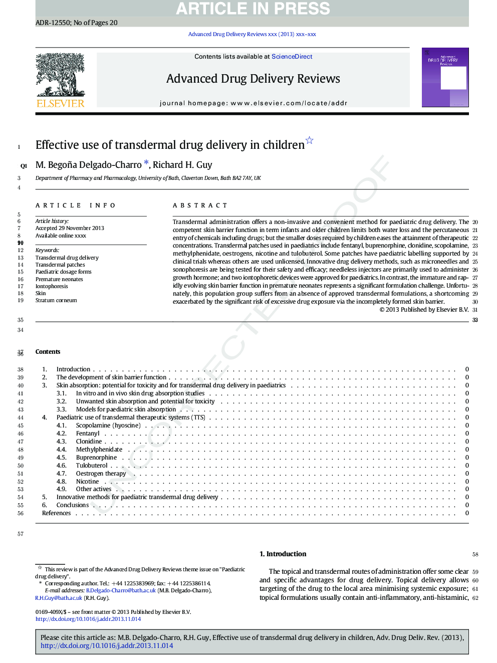 Effective use of transdermal drug delivery in children