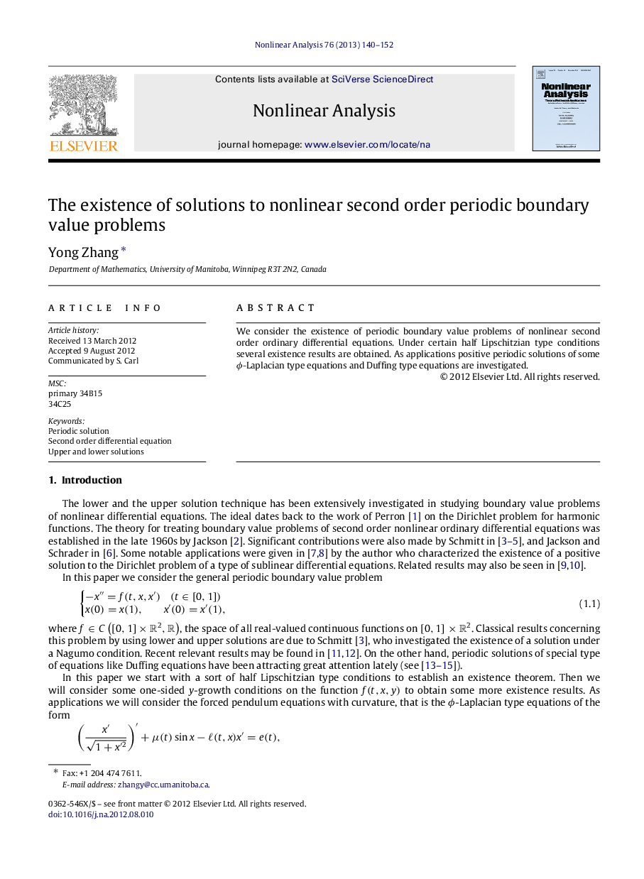 The existence of solutions to nonlinear second order periodic boundary value problems