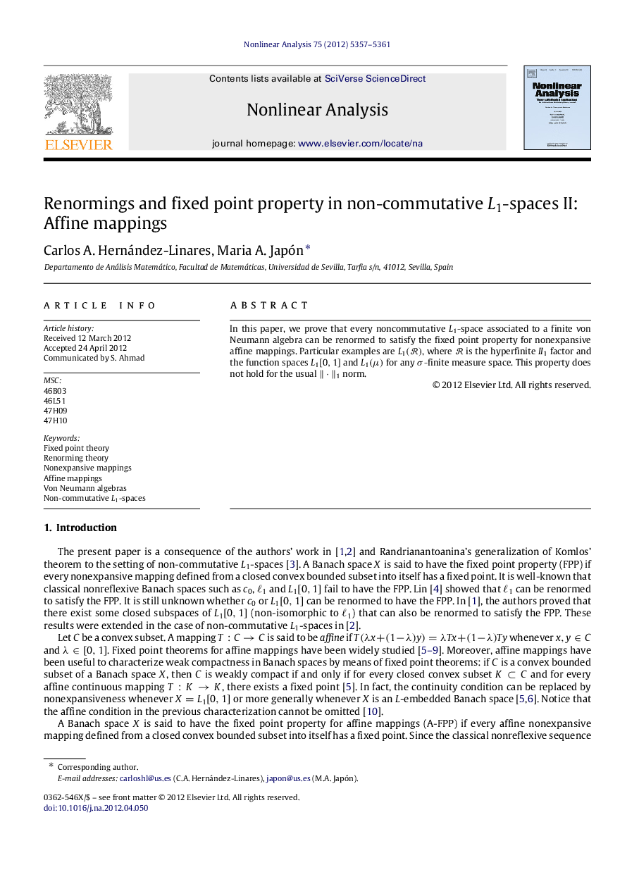 Renormings and fixed point property in non-commutative L1L1-spaces II: Affine mappings