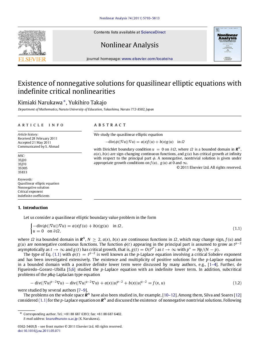 Existence of nonnegative solutions for quasilinear elliptic equations with indefinite critical nonlinearities