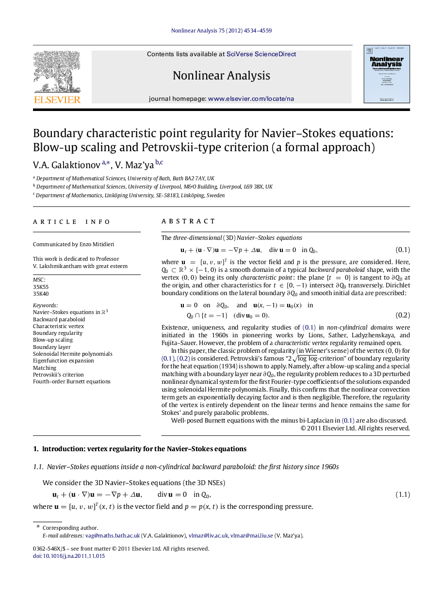 Boundary characteristic point regularity for Navier–Stokes equations: Blow-up scaling and Petrovskii-type criterion (a formal approach)