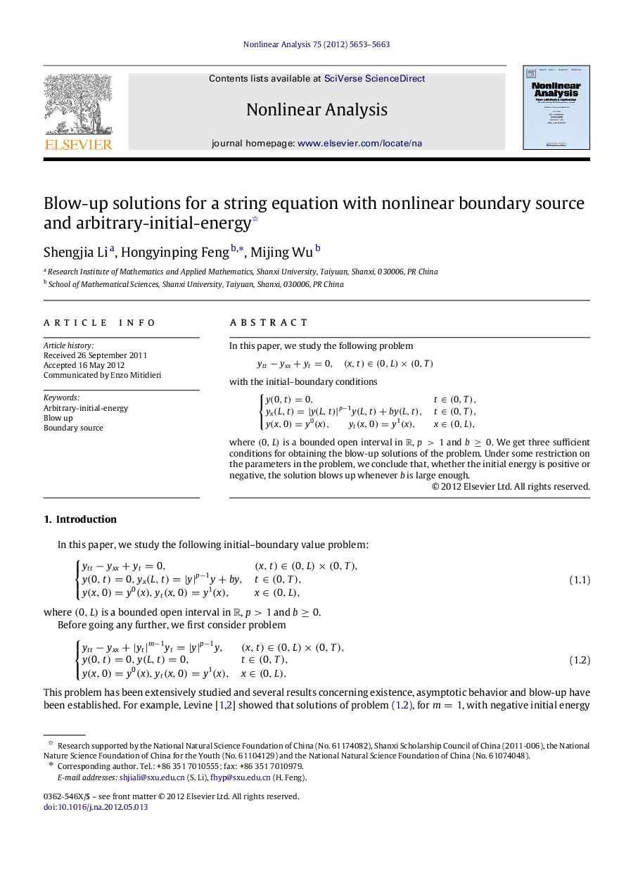 Blow-up solutions for a string equation with nonlinear boundary source and arbitrary-initial-energy 