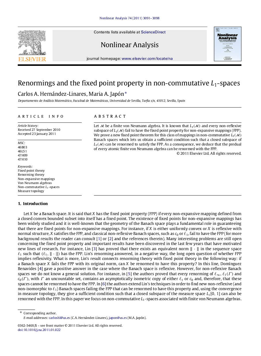 Renormings and the fixed point property in non-commutative L1L1-spaces