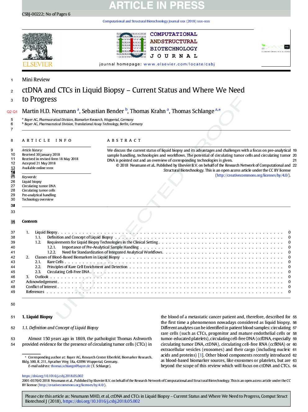 ctDNA and CTCs in Liquid Biopsy - Current Status and Where We Need to Progress