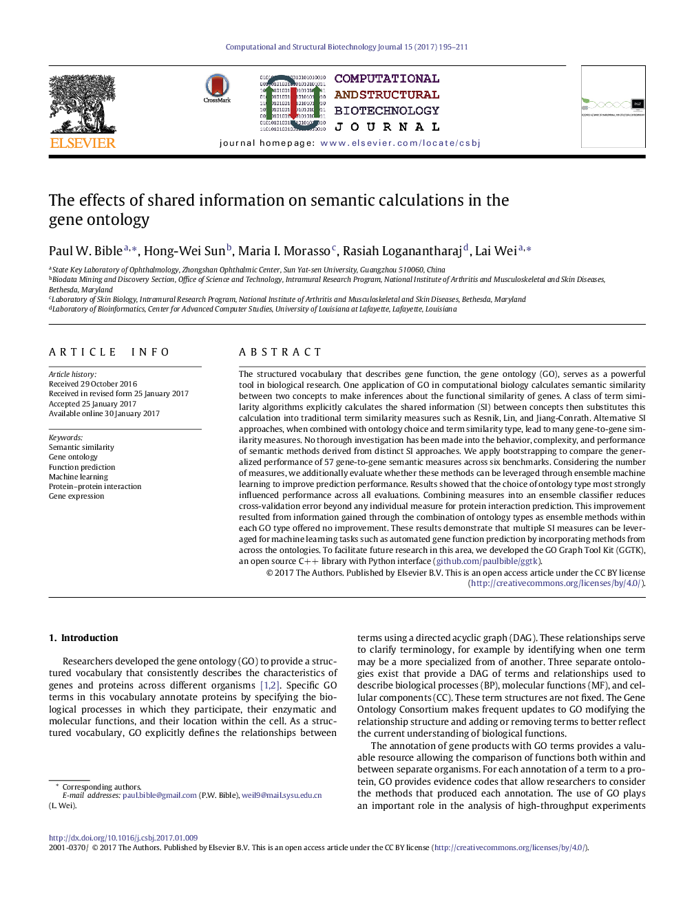 The effects of shared information on semantic calculations in the geneÂ ontology