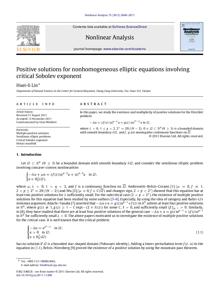 Positive solutions for nonhomogeneous elliptic equations involving critical Sobolev exponent