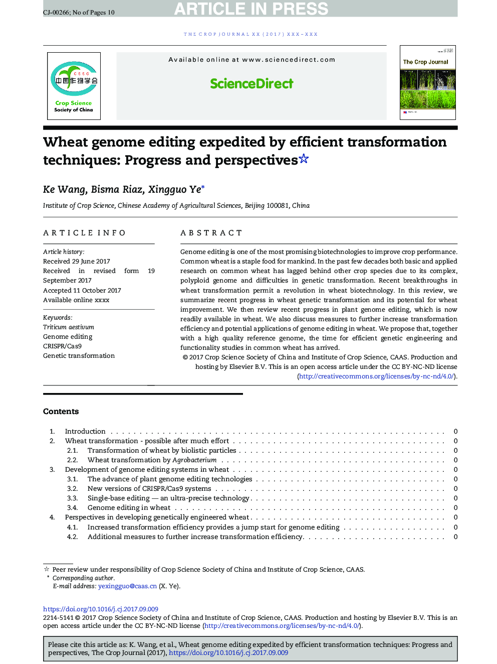 Wheat genome editing expedited by efficient transformation techniques: Progress and perspectives