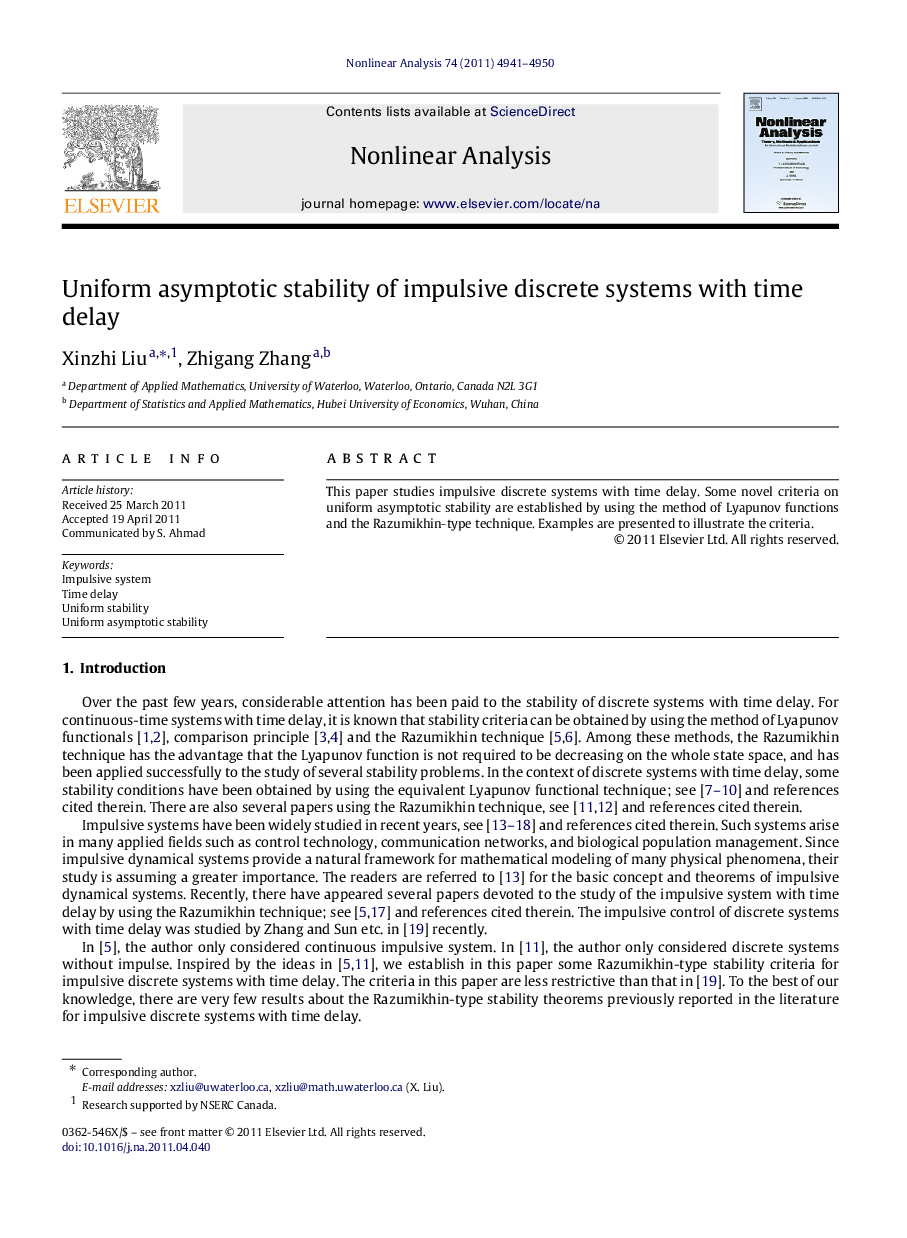 Uniform asymptotic stability of impulsive discrete systems with time delay