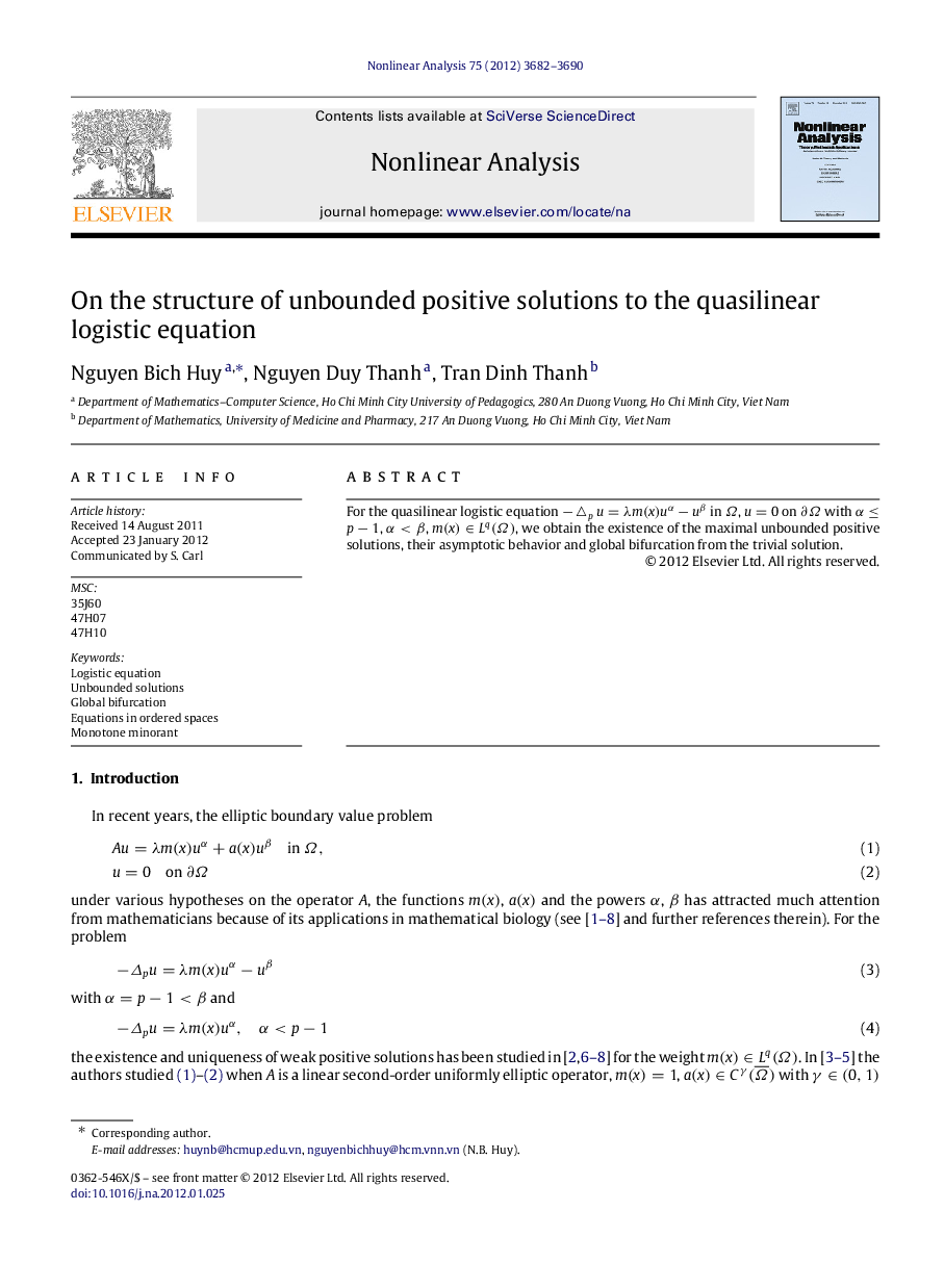 On the structure of unbounded positive solutions to the quasilinear logistic equation