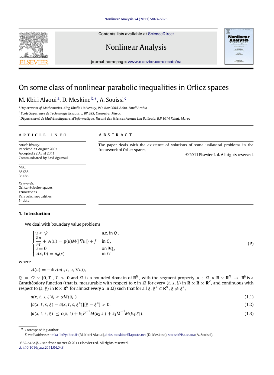 On some class of nonlinear parabolic inequalities in Orlicz spaces