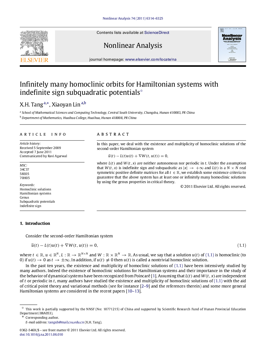 Infinitely many homoclinic orbits for Hamiltonian systems with indefinite sign subquadratic potentials 