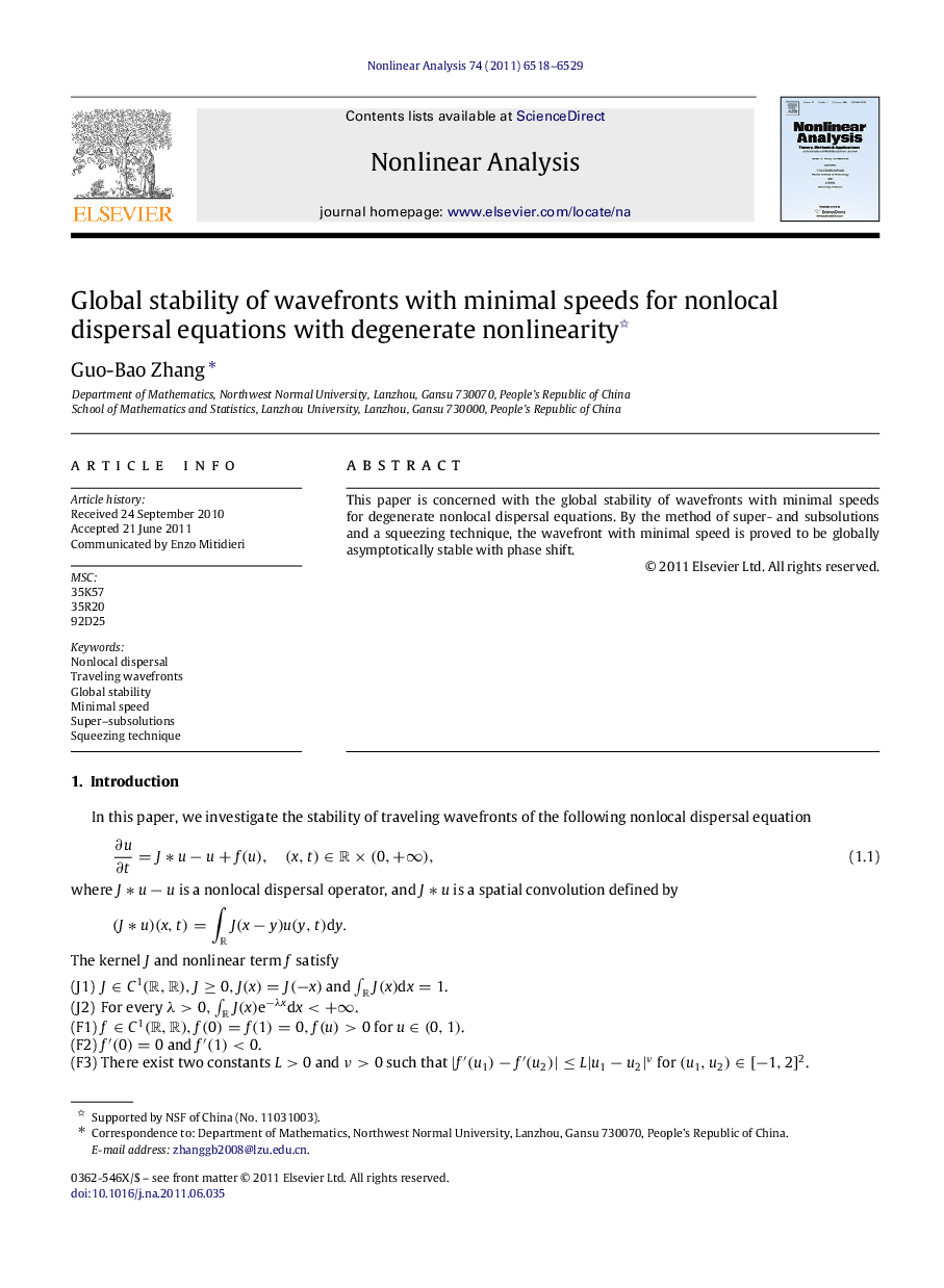 Global stability of wavefronts with minimal speeds for nonlocal dispersal equations with degenerate nonlinearity 