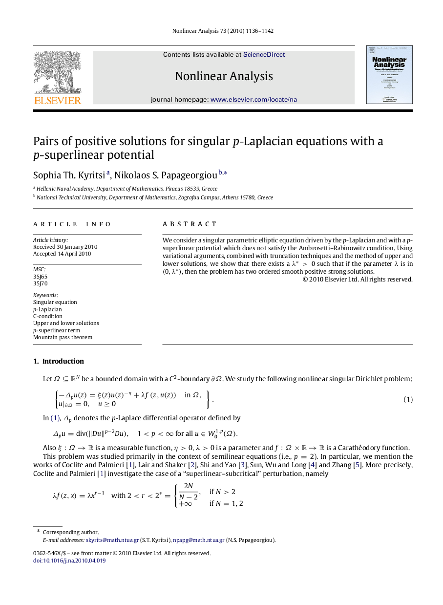 Pairs of positive solutions for singular pp-Laplacian equations with a pp-superlinear potential