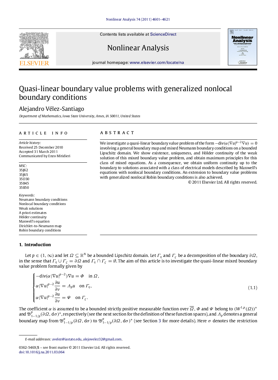 Quasi-linear boundary value problems with generalized nonlocal boundary conditions