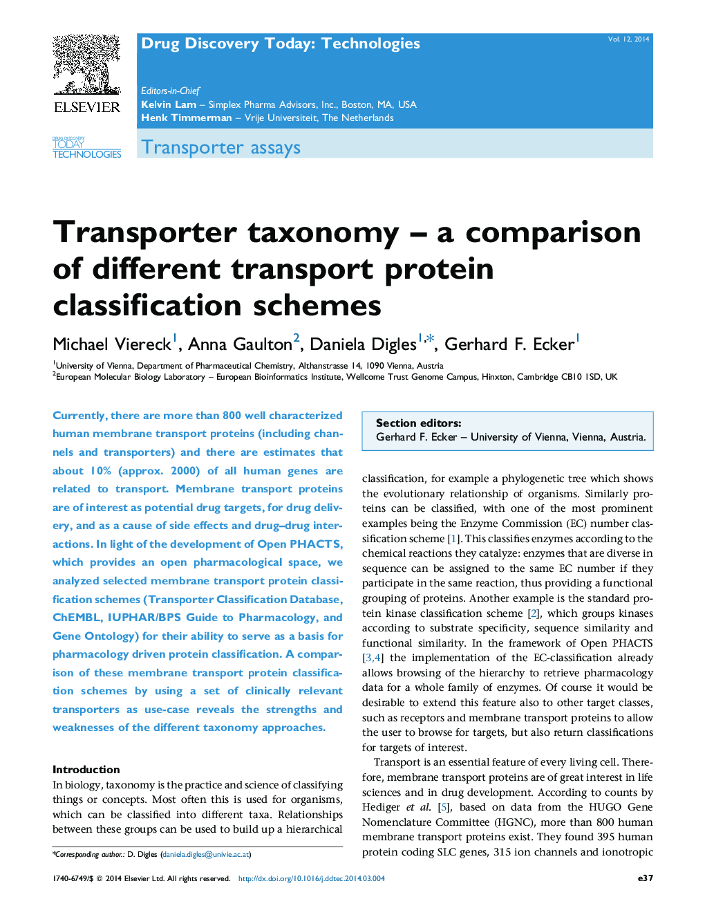 Transporter taxonomy - a comparison of different transport protein classification schemes