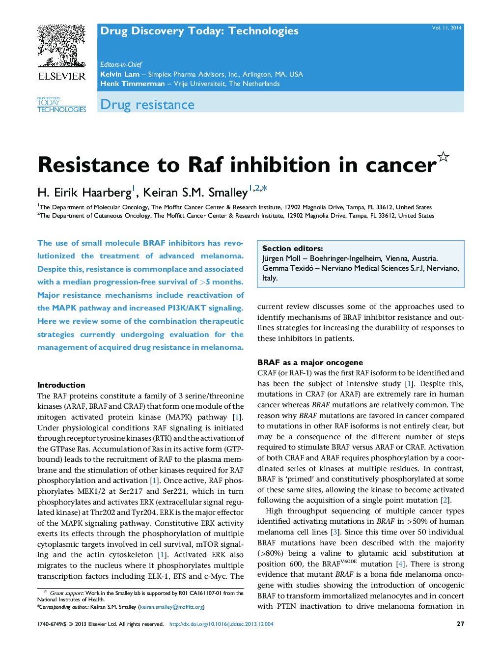Resistance to Raf inhibition in cancer
