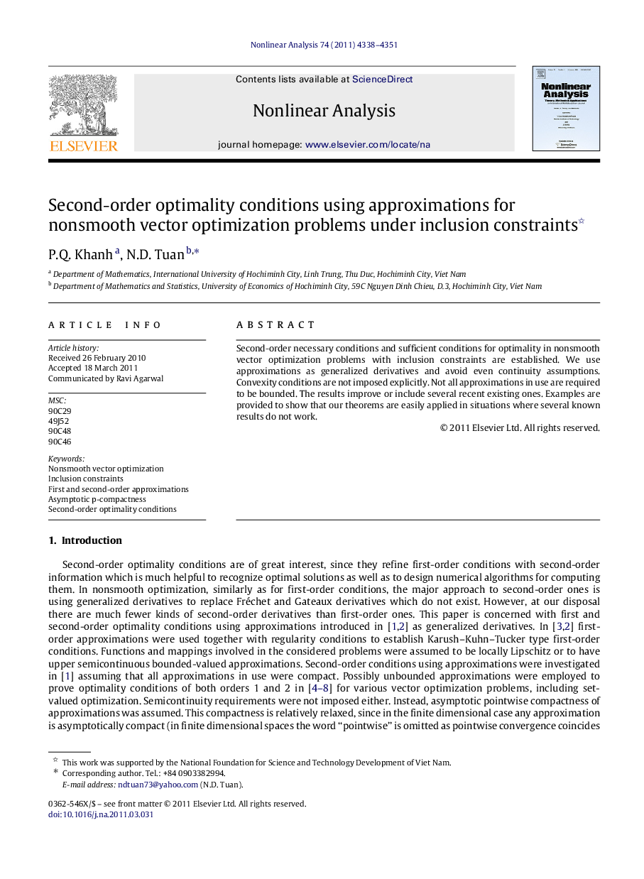 Second-order optimality conditions using approximations for nonsmooth vector optimization problems under inclusion constraints 