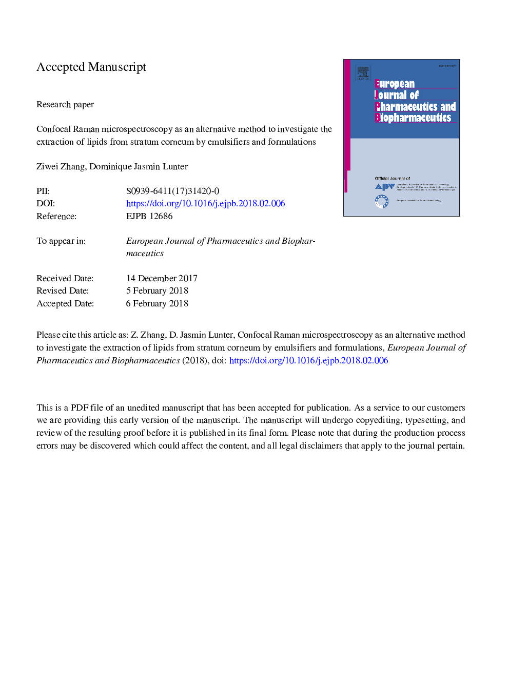 Confocal Raman microspectroscopy as an alternative method to investigate the extraction of lipids from stratum corneum by emulsifiers and formulations