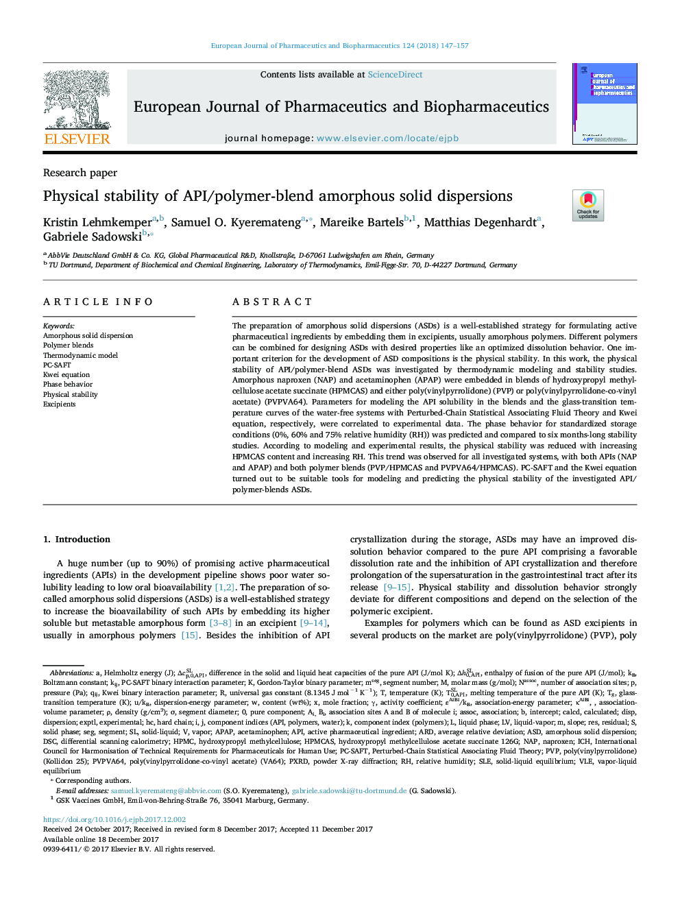 Physical stability of API/polymer-blend amorphous solid dispersions