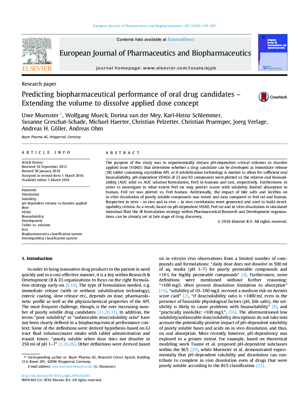 Predicting biopharmaceutical performance of oral drug candidates - Extending the volume to dissolve applied dose concept