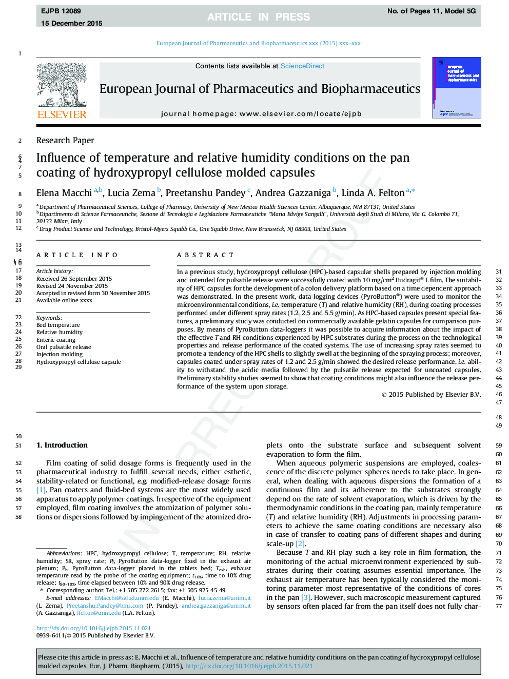 Influence of temperature and relative humidity conditions on the pan coating of hydroxypropyl cellulose molded capsules