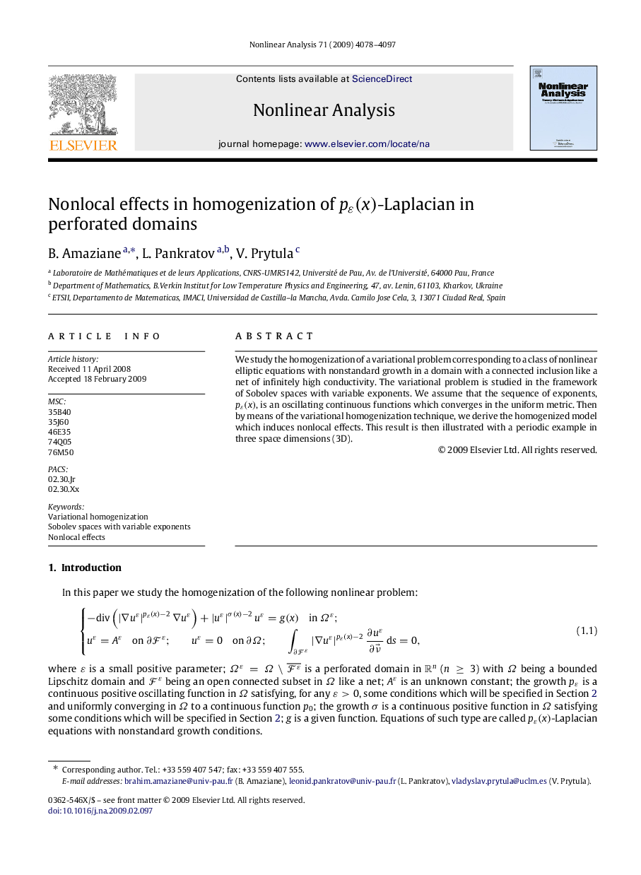 Nonlocal effects in homogenization of pε(x)pε(x)-Laplacian in perforated domains