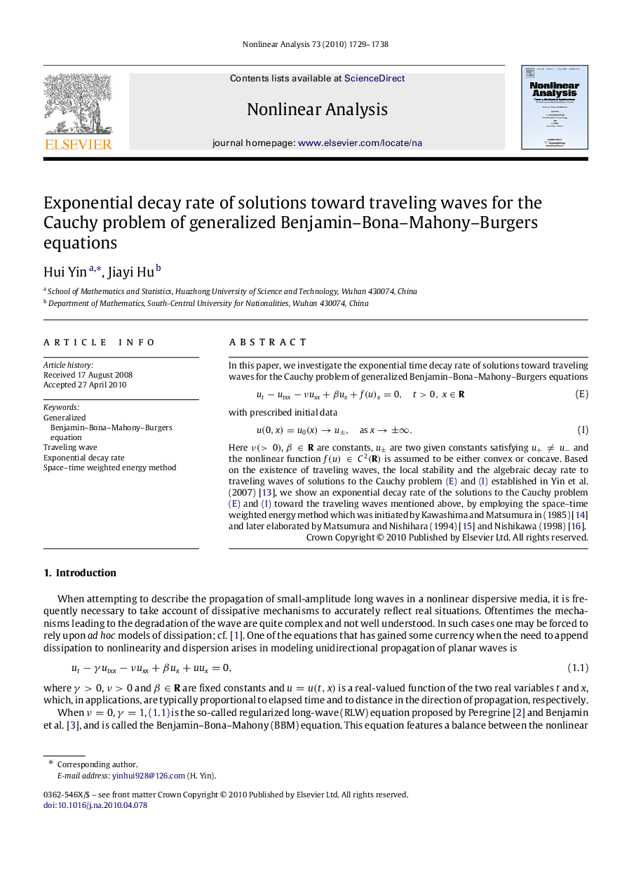 Exponential decay rate of solutions toward traveling waves for the Cauchy problem of generalized Benjamin–Bona–Mahony–Burgers equations