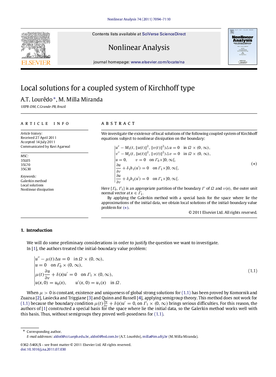 Local solutions for a coupled system of Kirchhoff type