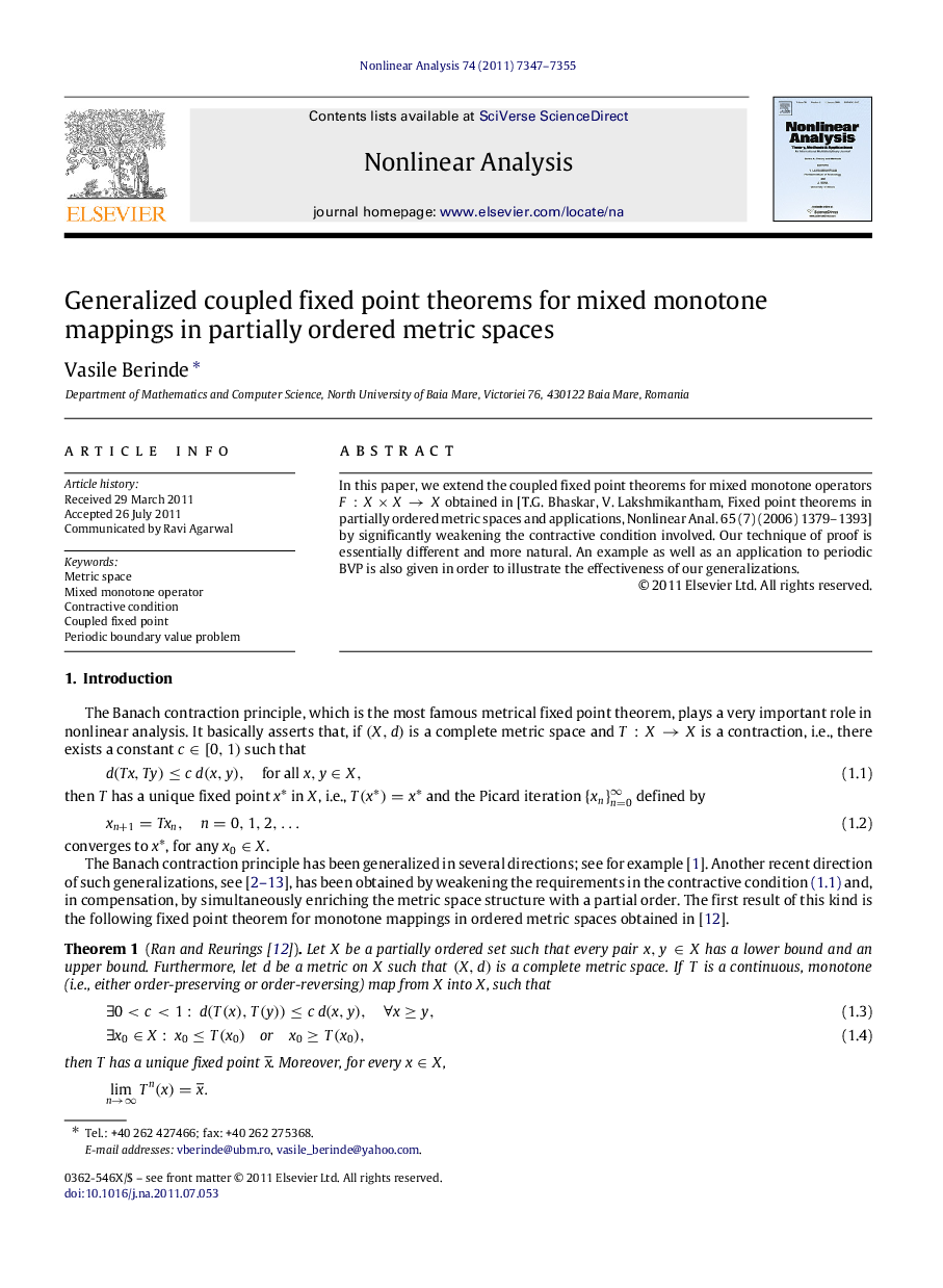 Generalized coupled fixed point theorems for mixed monotone mappings in partially ordered metric spaces