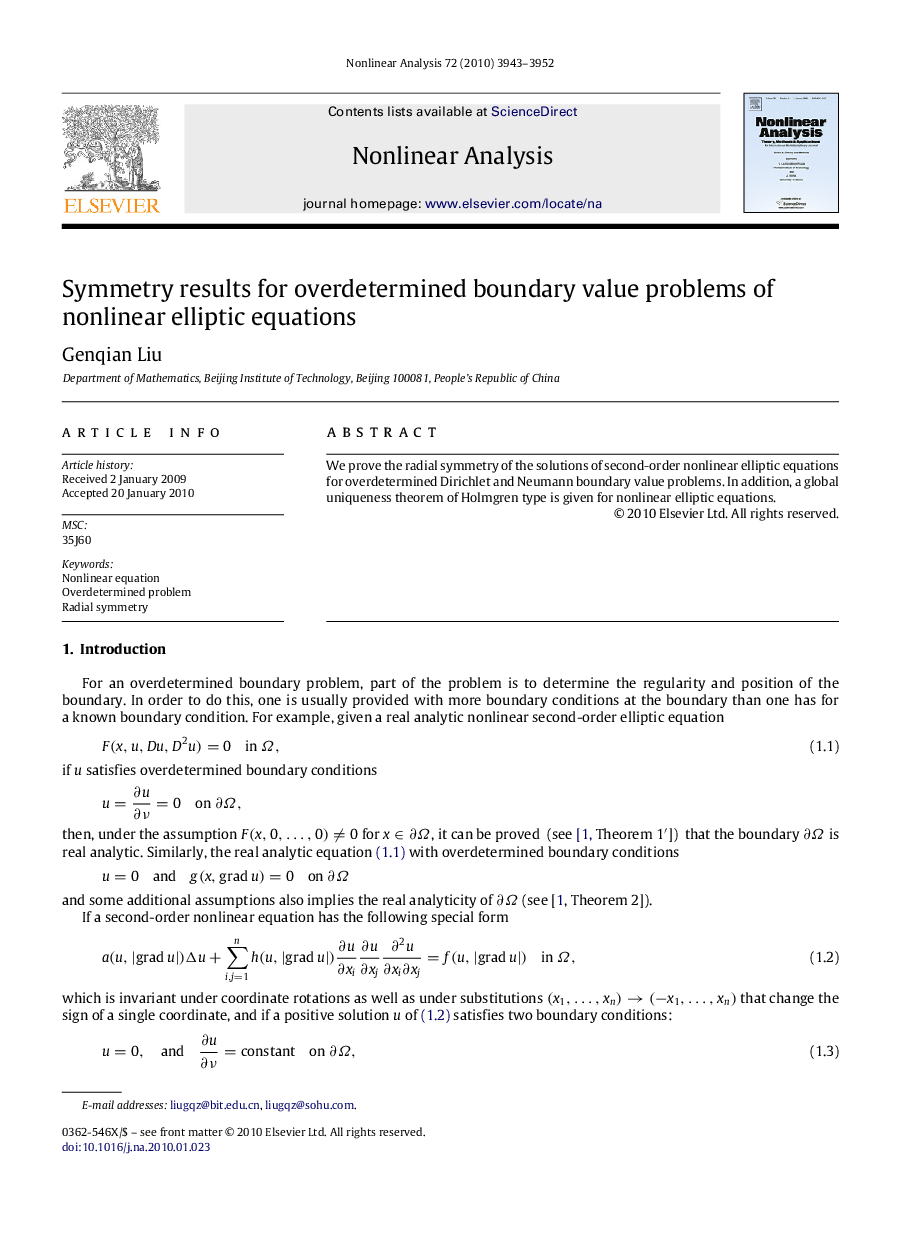 Symmetry results for overdetermined boundary value problems of nonlinear elliptic equations