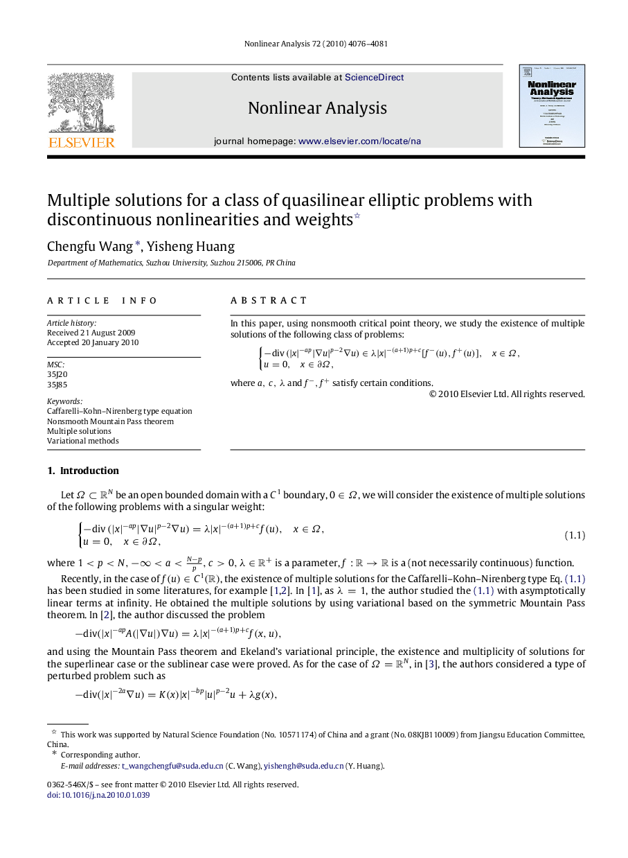 Multiple solutions for a class of quasilinear elliptic problems with discontinuous nonlinearities and weights