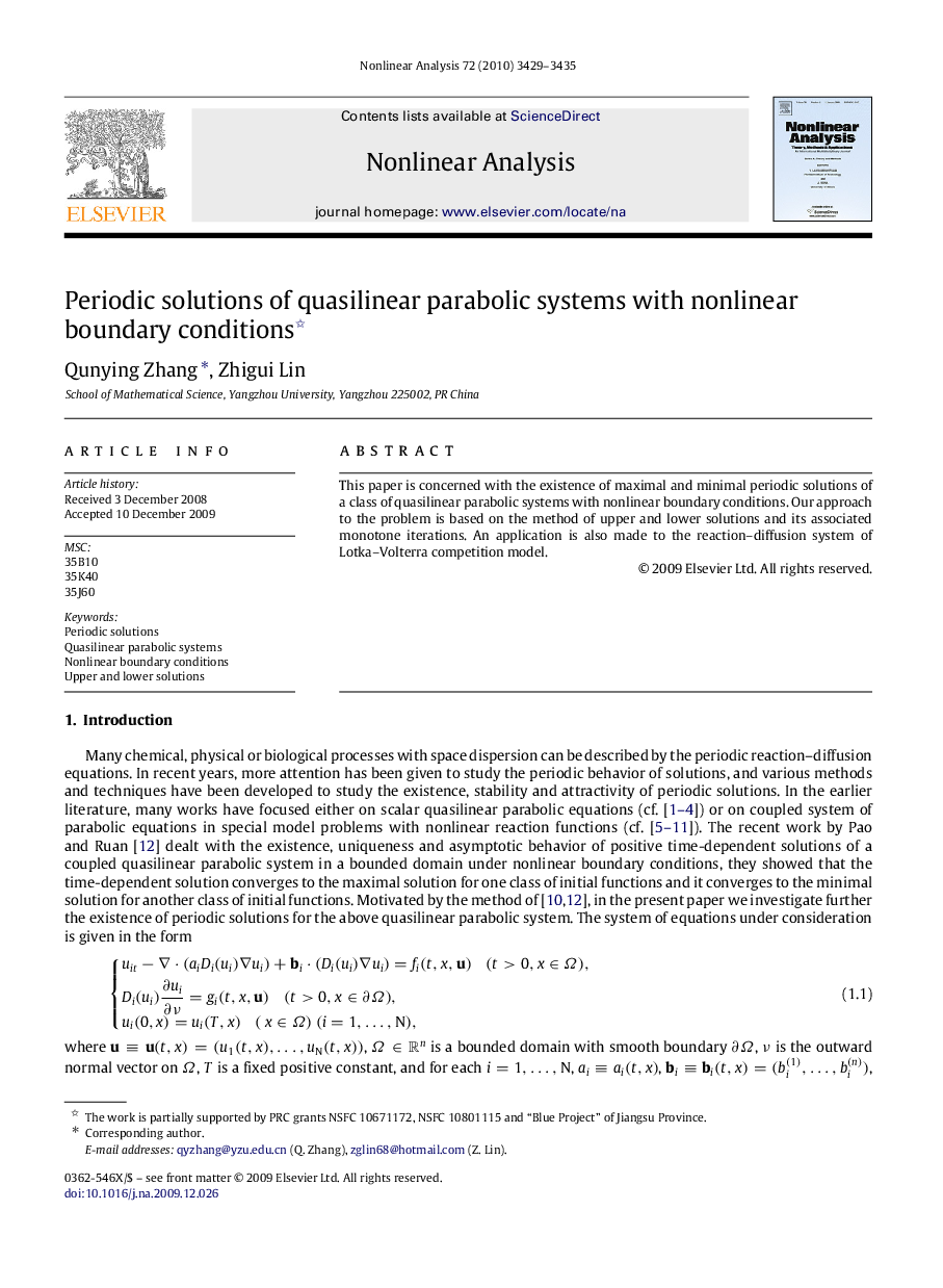 Periodic solutions of quasilinear parabolic systems with nonlinear boundary conditions 