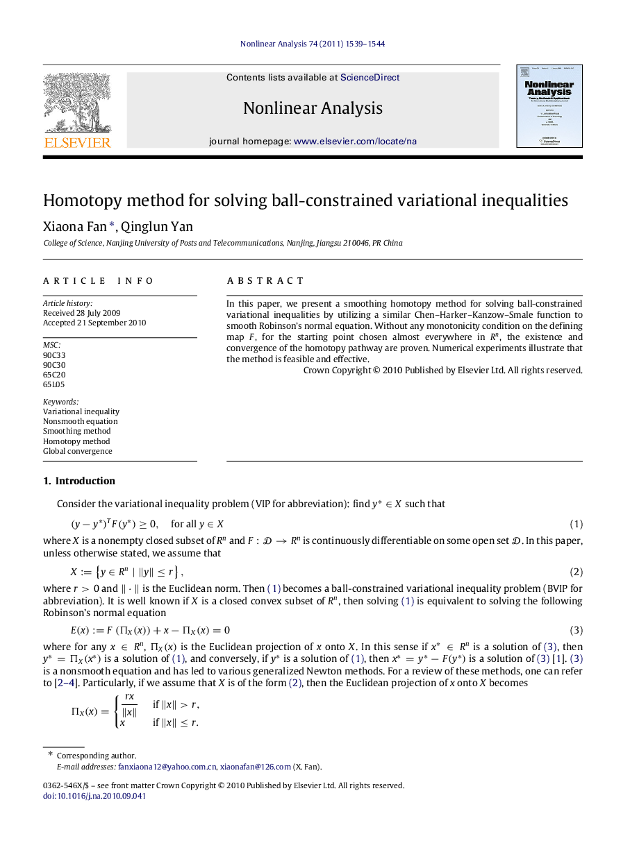 Homotopy method for solving ball-constrained variational inequalities