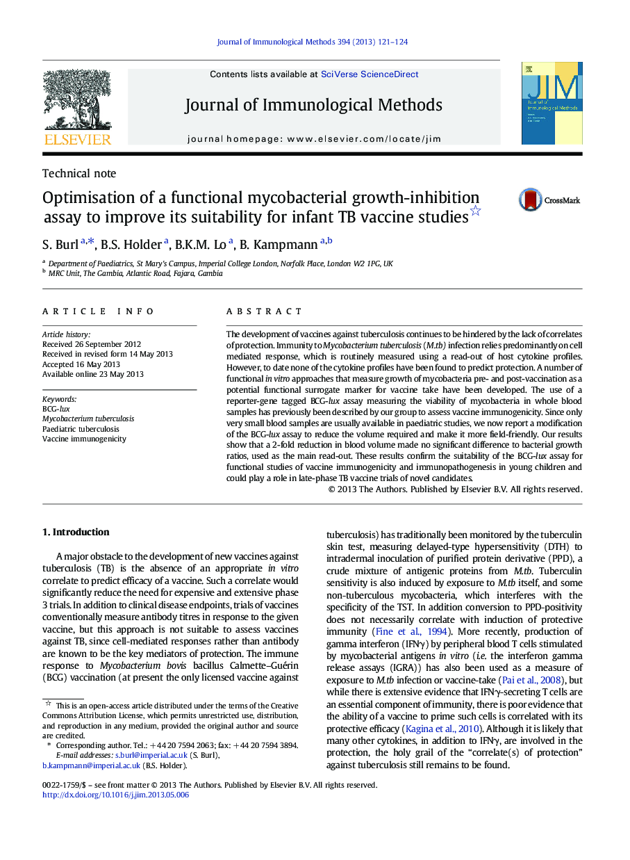 Optimisation of a functional mycobacterial growth-inhibition assay to improve its suitability for infant TB vaccine studies