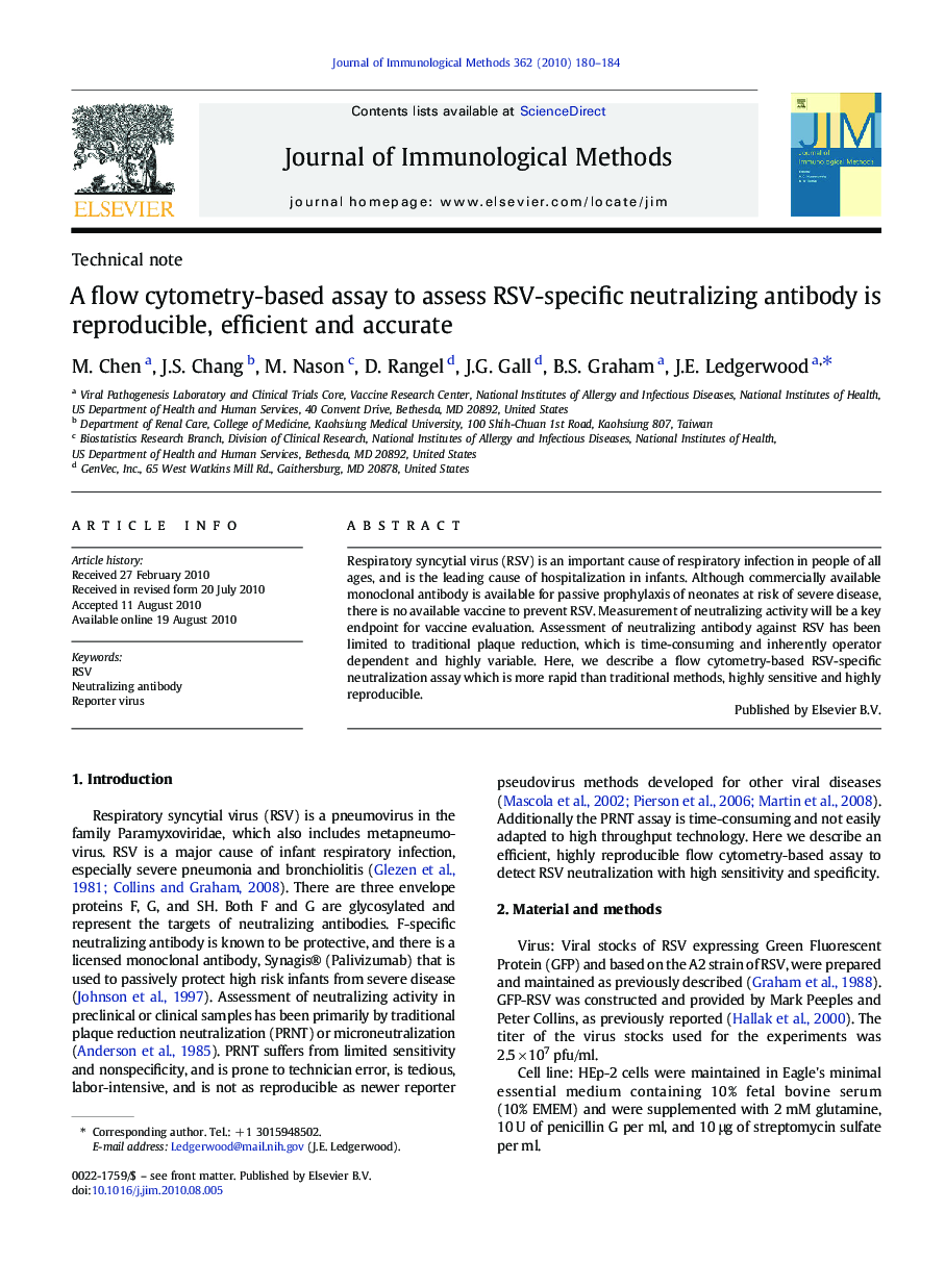 A flow cytometry-based assay to assess RSV-specific neutralizing antibody is reproducible, efficient and accurate