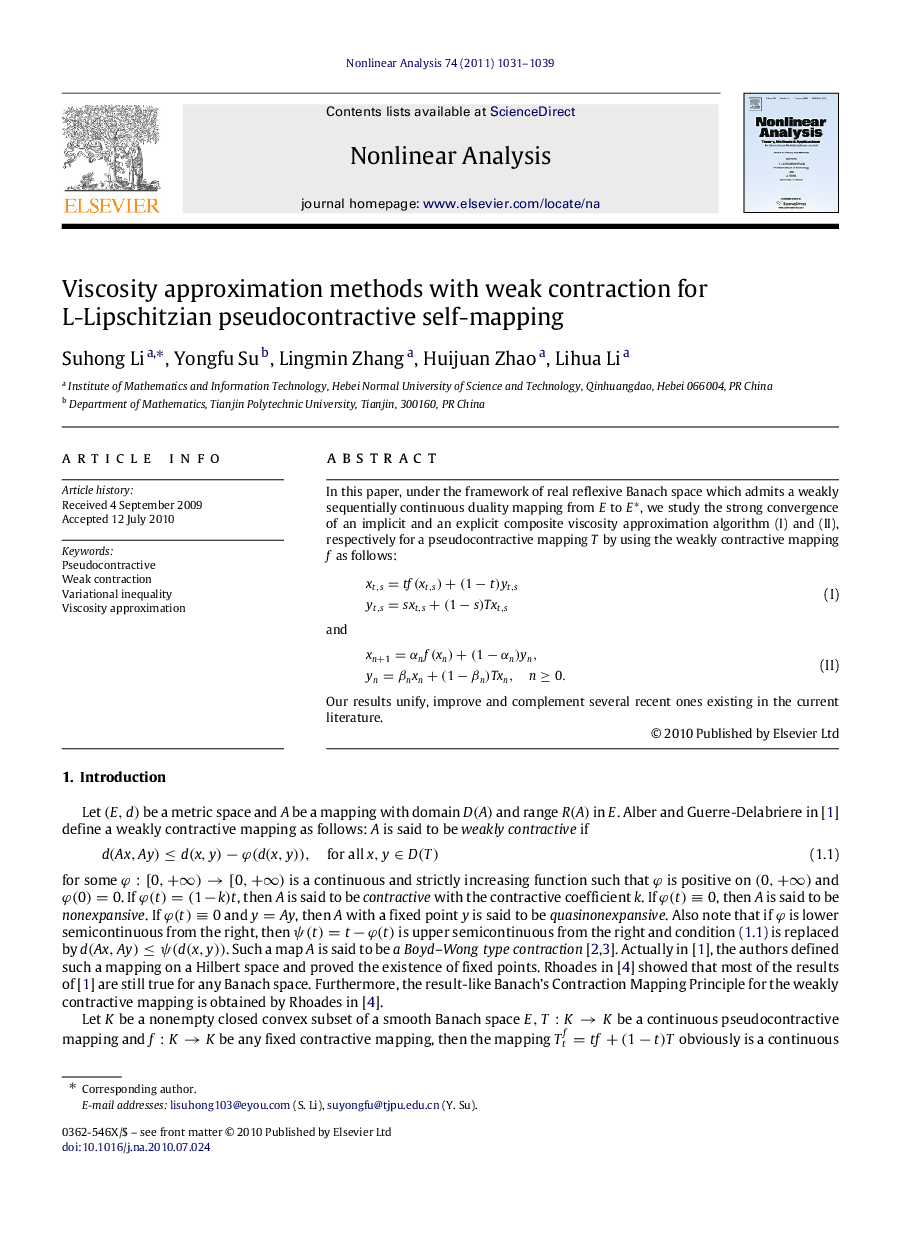 Viscosity approximation methods with weak contraction for L-Lipschitzian pseudocontractive self-mapping