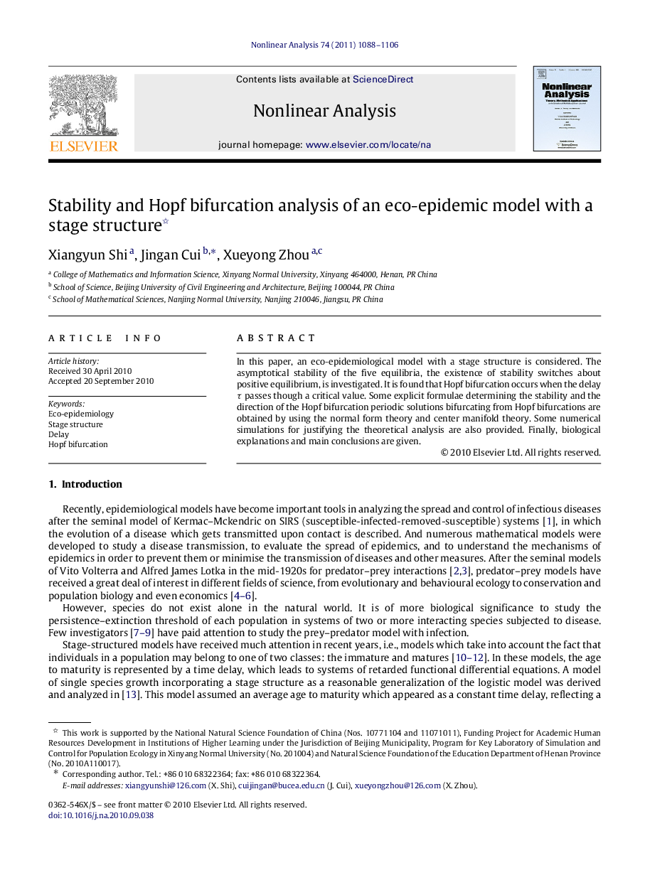 Stability and Hopf bifurcation analysis of an eco-epidemic model with a stage structure 