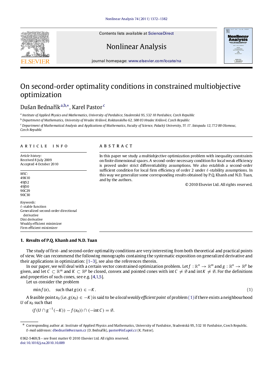 On second-order optimality conditions in constrained multiobjective optimization